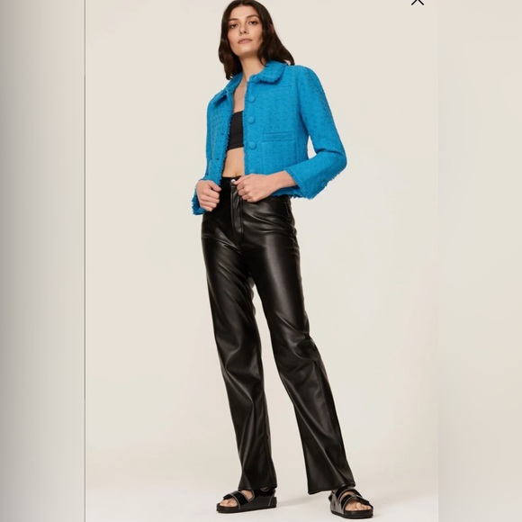 Proenza Schouler White Label Cropped Tweed Jacket Blue size 8 - Picture 3 of 13